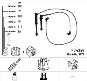 Tennledningssett, FORD USA PROBE II, MAZDA 626 Hatchback IV, MX-3, MX-6, XEDOS 6, XEDOS 9, 0000-18-128A, ZE2818140