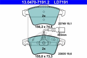 Bremseklosser sett, Framaksel, VW TOUAREG, 7L6 698 151 B