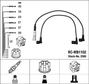 Tennledningssett, MERCEDES-BENZ G-KLASS [W460], S-KLASS [W126], SL [R107], 110 150 63 18, 110 150 69 18, 110 150 70 18, 110 150 71 18, 1