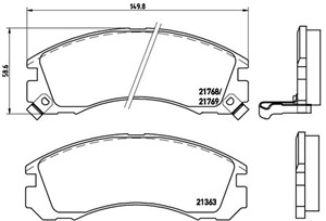 Bremseklosser sett, Framaksel, CITROËN,MITSUBISHI, 4605A492, 4605A562, 4605A717, 4605A730, 4605A774, 4605B415, 4605B804, AY040MT002, DBP