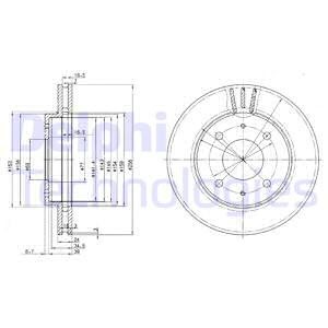 Bremseskive, Framaksel, MITSUBISHI,VOLVO, 30872319, 308723196, 30872926, 30872926.8, 308729268, MB668107, MR205584, MR205585, MR913846