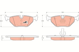 Bremseklosser sett, Bakaksel, BMW,ROVER,ALPINA,SAAB,MG, 1 161 456, 1 164 499, 2 157 574, 34 21 1 161 456, 34 21 1 164 499, 34 21 2 157 5