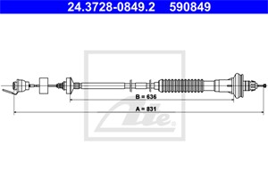 Kabel, clutchbetjening, PEUGEOT 206 CC, 206 Halvkombi, 206 SW, 206 Van, 206+, 2150 CH, 2150 EE