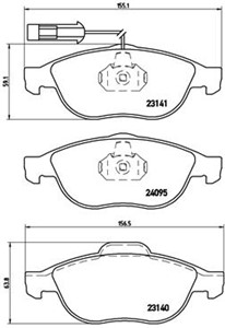Bremseklosser sett, ALFA ROMEO 147, 156, 156 Sportwagon, LANCIA LYBRA, LYBRA SW, 71769141, 71770957, 77362225, 9948887, 9951226
