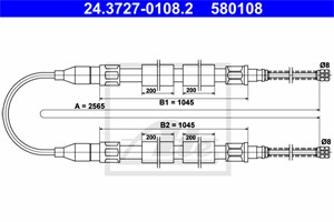 Kabel, parkeringsbremse, Bak, VW PASSAT B1 Variant, PASSAT B2, PASSAT B2 Sedan, PASSAT B2 Variant, SANTANA, 321 609 721 C