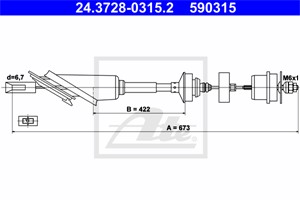 Kabel, clutchbetjening, CITROËN SAXO, SAXO Hatchback van, PEUGEOT 106 I, 106 II, 106 Van Skåp/halvkombi II, 2150 L8, 2150 Q3