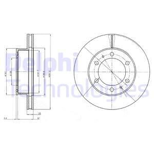 Bremseskive, Framaksel, TOYOTA HILUX Pick-up VII, 43512-0K060, 43512-0K070, 43512-0K250