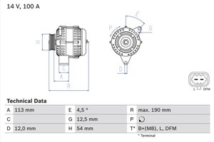 Dynamo, VAUXHALL INSIGNIA Mk I, ZAFIRA Mk III, 13229990, 13308506, 13308506CW
