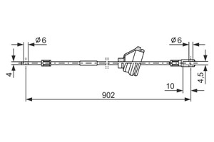 Kabel, parkeringsbremse, Høyre, VOLVO 740, 740 Kombi, 13877881, 3530622