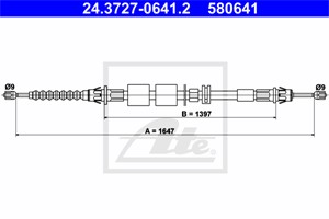 Kabel, parkeringsbremse, Bak, FORD MONDEO II, MONDEO Sedan II, MONDEO Turnier I, MONDEO Turnier II, 1000839, 1005574, 1019240, 1040745,