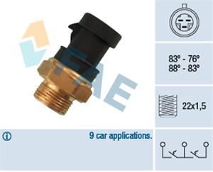 Temperaturbryter, radiator ventilator, FIAT DUCATO Panorama, TALENTO Buss, TALENTO Flak/chassi, TALENTO Skåp, 7745216, BBR012A8FA2, G 00