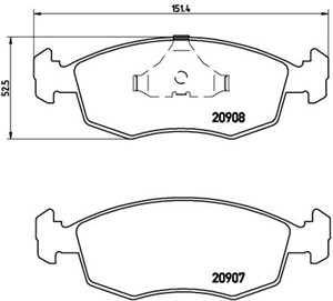 Bremseklosser sett, FORD, 1629697, 1647730, 5020817, 5023998, 6127527, 6128158, 6136892, 6184115, 6500951, 6704269, 83BB2K021EA, 83BB2K0