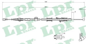 Kabel, parkeringsbremse, Bak, Venstre, VOLVO S40 I, V40 Kombi, 30884537