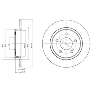 Bremseskive, Bakaksel, MAZDA 3, 3 Sedan, 5, BP6Y-26-251B, BP6Y-26-251C, BP6Y-26-251D, BP6Y-26-251E, BPY6-262-51A, C25Y26251A, C25Y-262-5