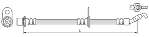 Bremseslange, Foran, Foran høyre, Foran venstre, Høyre, Venstre, DAIHATSU COPEN, MOVE, SIRION, YRV, 90049-22174