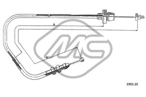Gasskabel, FIAT PANDA, PANDA Skåp/halvkombi, LANCIA Y10, 7699907, 7737766