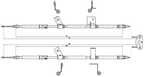 Kabel, parkeringsbremse, Bak, OPEL ADAM, 13390036, 13450574, 522116, 522141