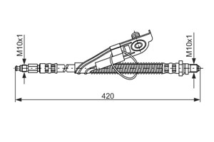 Bremseslange, Framaksel venstre, FORD FIESTA IV, FIESTA Skåp/stor limousine, PUMA, MAZDA 121 III, 1021839, 1066796, 1109678, 1E01-43-810