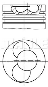 Stempel, Til sylinder 3, Til sylinder 4, AUDI,FORD,SEAT,SKODA,VW, 028 107 065 A B, 028 107 065 A C, 028 107 065 A K, 028 107 065 A M, 02