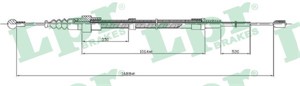 Kabel, parkeringsbremse, Bak, Høyre, Venstre, AUDI,SEAT,SKODA,VW, 1J0609721AC, 1J0609721AD, 1J0609721K