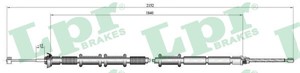 Kabel, parkeringsbremse, Bak, Høyre, FIAT DOBLO Skåp/stor limousine, 51750480