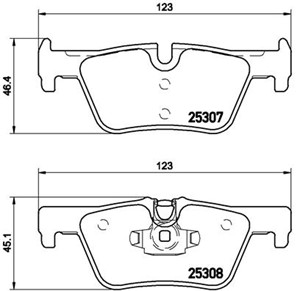 Bremseklosser sett, Bakaksel, BMW, 34206799809, 34206873093, 34206873094, 34216850569, 34216873093