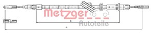 Kabel, parkeringsbremse, Bak, Høyre, Venstre, MERCEDES-BENZ CLS [C219], E-KLASS [W211], E-KLASS T-Model [S211], 211 420 02 85, 211 420 0