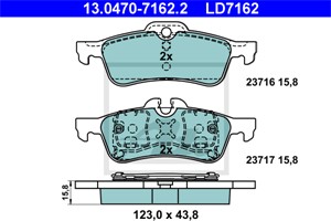 Bremseklosser sett, Bakaksel, MINI MINI, MINI Cabriolet, 34 21 1 503 077, 34 21 2 166 621, 34 21 6 761 288, 34 21 6 762 871, 34 21 6 770