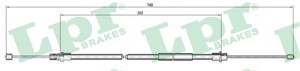 Kabel, parkeringsbremse, Bak, Venstre, PEUGEOT 607, 4745P8
