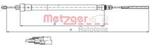 Kabel, parkeringsbremse, Bakre venstre, FIAT ULYSSE, 1483708080, 4745R4
