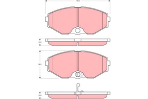 Bremseklosser sett, Framaksel, INFINITI J30, Q45 I, NISSAN CEFIRO Sedan III, MAXIMA / MAXIMA QX V, MAXIMA / MAXIMA QX Station Wagon IV,
