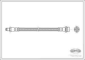 Bremseslange, Bakaksel, Hjulside, FORD TRANSIT Buss, TRANSIT Flak/chassi, TRANSIT Skåp, TRANSIT TOURNEO Buss, 1371521, 1438806, 6C112282