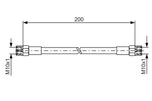 Bremseslange, Bakaksel, Innvendig, Høyre bakaksel, Høyre, Venstre, BMW,VOLVO, 10 04 8 220 014, 34 32 1 107 138, 34 32 1 108 135, 34 32 1