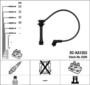 Tennledningssett, KIA CARENS Minibus, minivan II, RIO Halvkombi, RIO Sedan, SHUMA I, SHUMA II, SHUMA Sedan II, 0K30E-18140, 0K30F-18140
