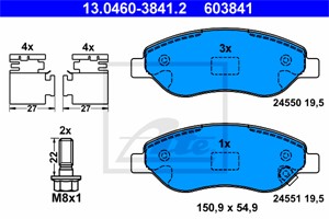 Bremseklosser sett, Framaksel, OPEL CORSA D, CORSA D Skåp/halvkombi, 16 05 228, 16 05 355, 93169176, 93189822