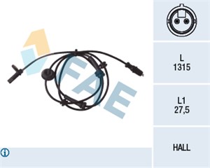 Sensor, hjulturtall, Framaksel høyre, FIAT DOBLO Minibus, minivan, DOBLO Skåp/stor limousine, 46740213