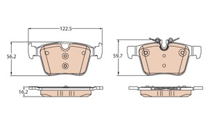 Bremseklosser sett, Bakaksel, JAGUAR,LAND ROVER,VOLVO, 31445621, 31445622, 31471265, 31471266, LR061385, T2H7439, T2H9989