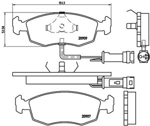 Bremseklosser sett, FORD, 1632792, 1640755, 1647731, 1654620, 1659936, 1659937, 5020818, 5023999, 6127528, 6147495, 6155616, 6155619, 61