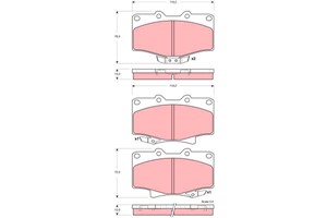 Bremseklosser sett, Framaksel, TOYOTA 4 RUNNER II, 4 RUNNER III, HILUX SUV II, 04465-35140, 04491-35140, 04491-35240