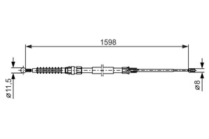 Kabel, parkeringsbremse, Høyre, Venstre, VW JETTA IV, 5C0 609 721 D