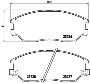 Bremseklosser sett, Framaksel, HYUNDAI,KIA,SSANGYONG, 481321110, 4813A21100, 5810139A60, 581013BA02, 581013FA00, 581013FA10, 58101H1A30,