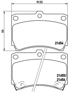 Bremseklosser sett, Framaksel, KIA,MAZDA, 0K30A3328Z, 1U053328Z, 1U063328Z, 1U0B3328Z, 1U0C3328Z, AY040MA005, B2YB3323Z, B2YB3328Z, B455