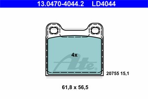 Bremseklosser sett, Bakaksel, VOLVO C70 Cabriolet I, C70 Coupé I, S70, V70 I, 272407, 8628240