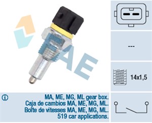 Bryter, ryggelys, AUDI,CITROËN,FIAT,LANCIA,LAND ROVER,MINI,NISSAN,PEUGEOT,PORSCHE,ROVER,VW, 01E 941 521, 2257.34, 2257.40, 23 141 043 48