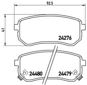 Bremseklosser sett, Bakaksel, HYUNDAI i10 I, i10 Sedan II, KIA PICANTO, 5830207A00, 5830207A10, 583020XA00