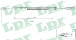 Kabel, parkeringsbremse, Høyre, MERCEDES-BENZ C-KLASS [W202], C-KLASS T-Model [S202], CLK [C208], CLK Cabriolet [A208], 2024200285