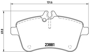 Bremseklosser sett, MERCEDES-BENZ A-KLASS [W169], B-KLASS Sports Tourer [W245], 1694200120, 1694200820, 169420082028, 1694201220, 169420