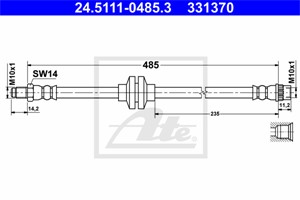 Bremseslange, Framaksel, RENAULT KANGOO / GRAND KANGOO II, KANGOO BE BOP, KANGOO Express, 46 21 075 73R, 82 00 441 654