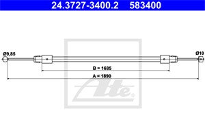 Kabel, parkeringsbremse, Bak, Foran, AUDI Q7, VW TOUAREG, 7L0 721 556 B, 7L0 721 556