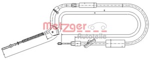 Kabel, parkeringsbremse, Foran, MERCEDES-BENZ B-KLASS Sports Tourer [W245], 169 420 09 85, 169 420 18 85, 1694200985, 1694201885, A 169